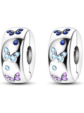 Clip Stopper Beads for Bracelets 925 Sterling Silver, Compatible with Pandora &